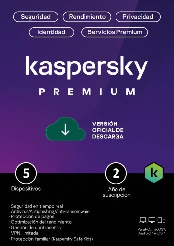 Kaspersky Premium Para 5 PCs por 2 Años